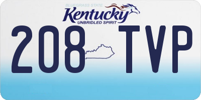 KY license plate 208TVP