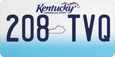 KY license plate 208TVQ