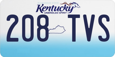 KY license plate 208TVS