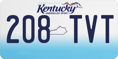 KY license plate 208TVT