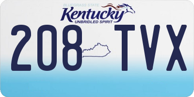 KY license plate 208TVX