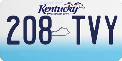 KY license plate 208TVY