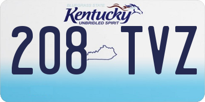 KY license plate 208TVZ
