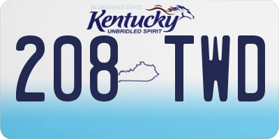 KY license plate 208TWD