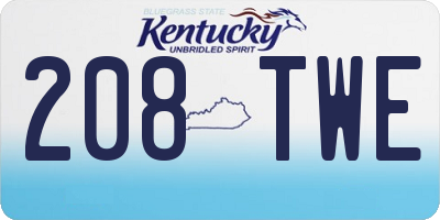 KY license plate 208TWE