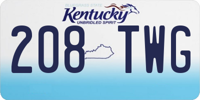 KY license plate 208TWG