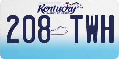 KY license plate 208TWH