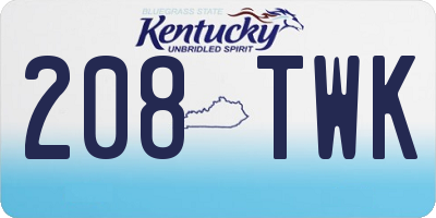 KY license plate 208TWK