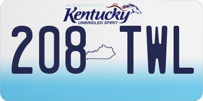 KY license plate 208TWL