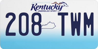 KY license plate 208TWM