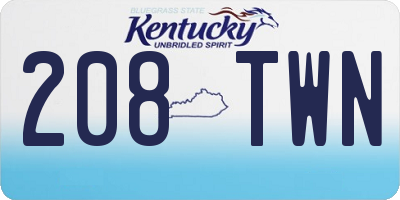 KY license plate 208TWN