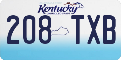 KY license plate 208TXB