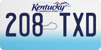 KY license plate 208TXD