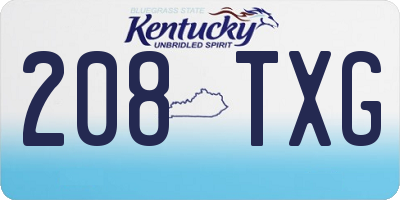 KY license plate 208TXG