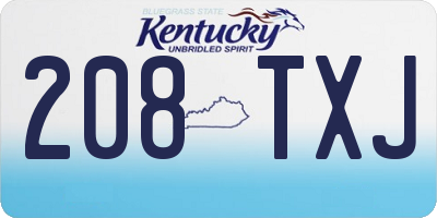 KY license plate 208TXJ