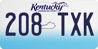 KY license plate 208TXK