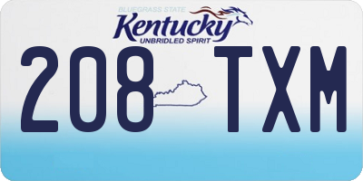 KY license plate 208TXM