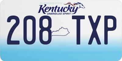 KY license plate 208TXP