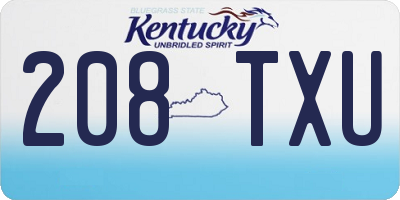 KY license plate 208TXU