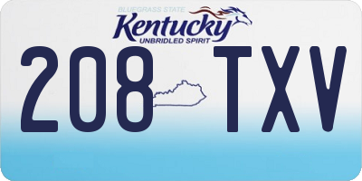 KY license plate 208TXV