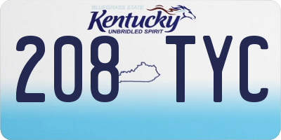 KY license plate 208TYC