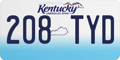 KY license plate 208TYD
