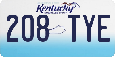 KY license plate 208TYE