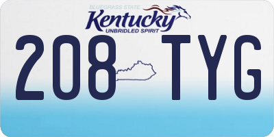 KY license plate 208TYG