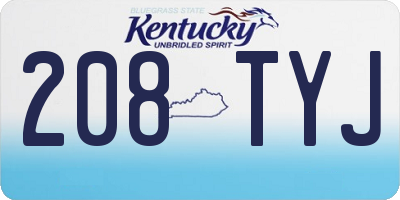 KY license plate 208TYJ