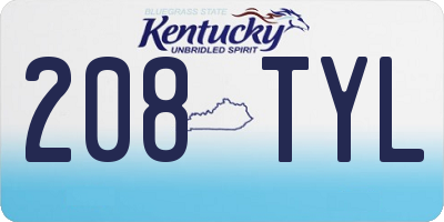 KY license plate 208TYL