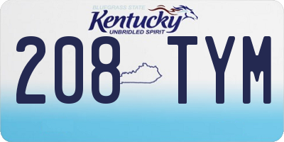 KY license plate 208TYM