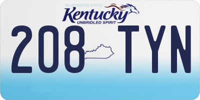 KY license plate 208TYN
