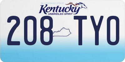 KY license plate 208TYO