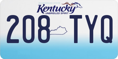 KY license plate 208TYQ