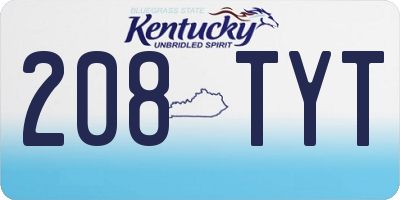 KY license plate 208TYT