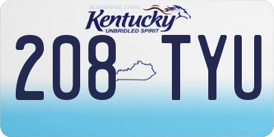 KY license plate 208TYU