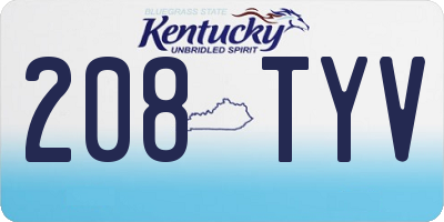 KY license plate 208TYV