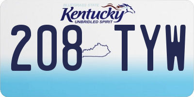 KY license plate 208TYW