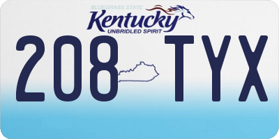 KY license plate 208TYX
