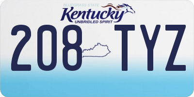 KY license plate 208TYZ