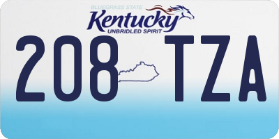 KY license plate 208TZA