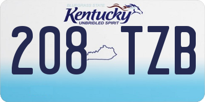 KY license plate 208TZB