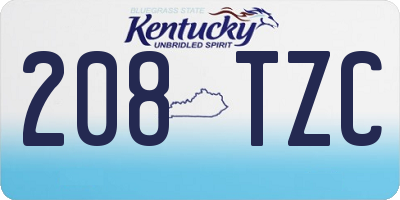 KY license plate 208TZC
