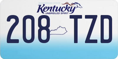 KY license plate 208TZD