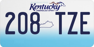 KY license plate 208TZE