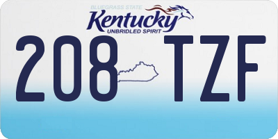 KY license plate 208TZF
