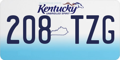 KY license plate 208TZG