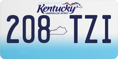 KY license plate 208TZI