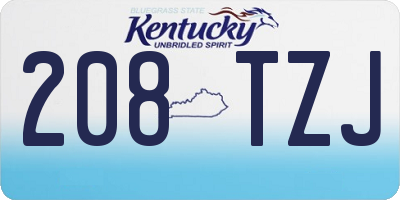 KY license plate 208TZJ