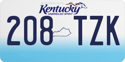 KY license plate 208TZK